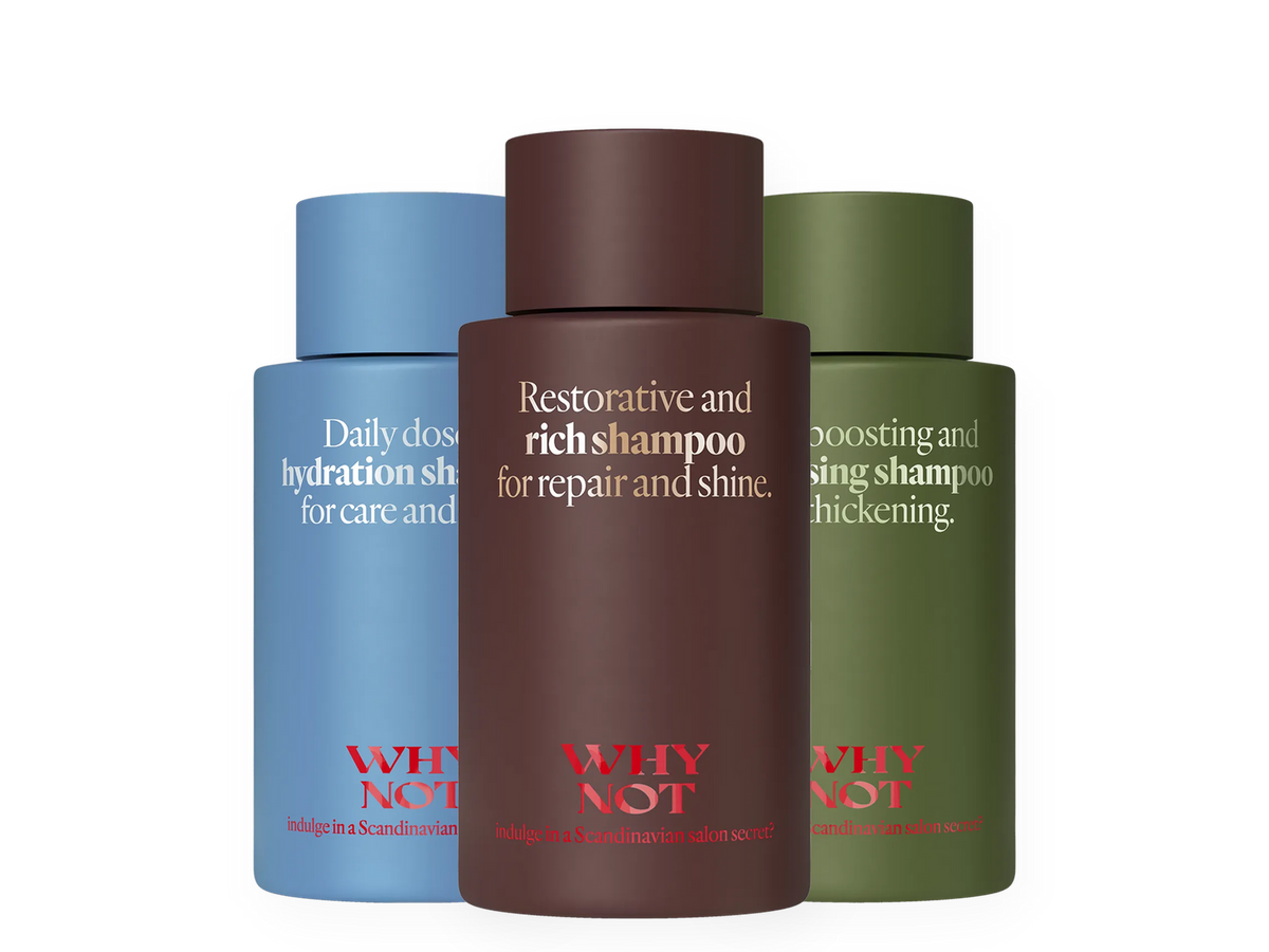 Hydration, Rich och Volumising Shampoo från WHY NOT
